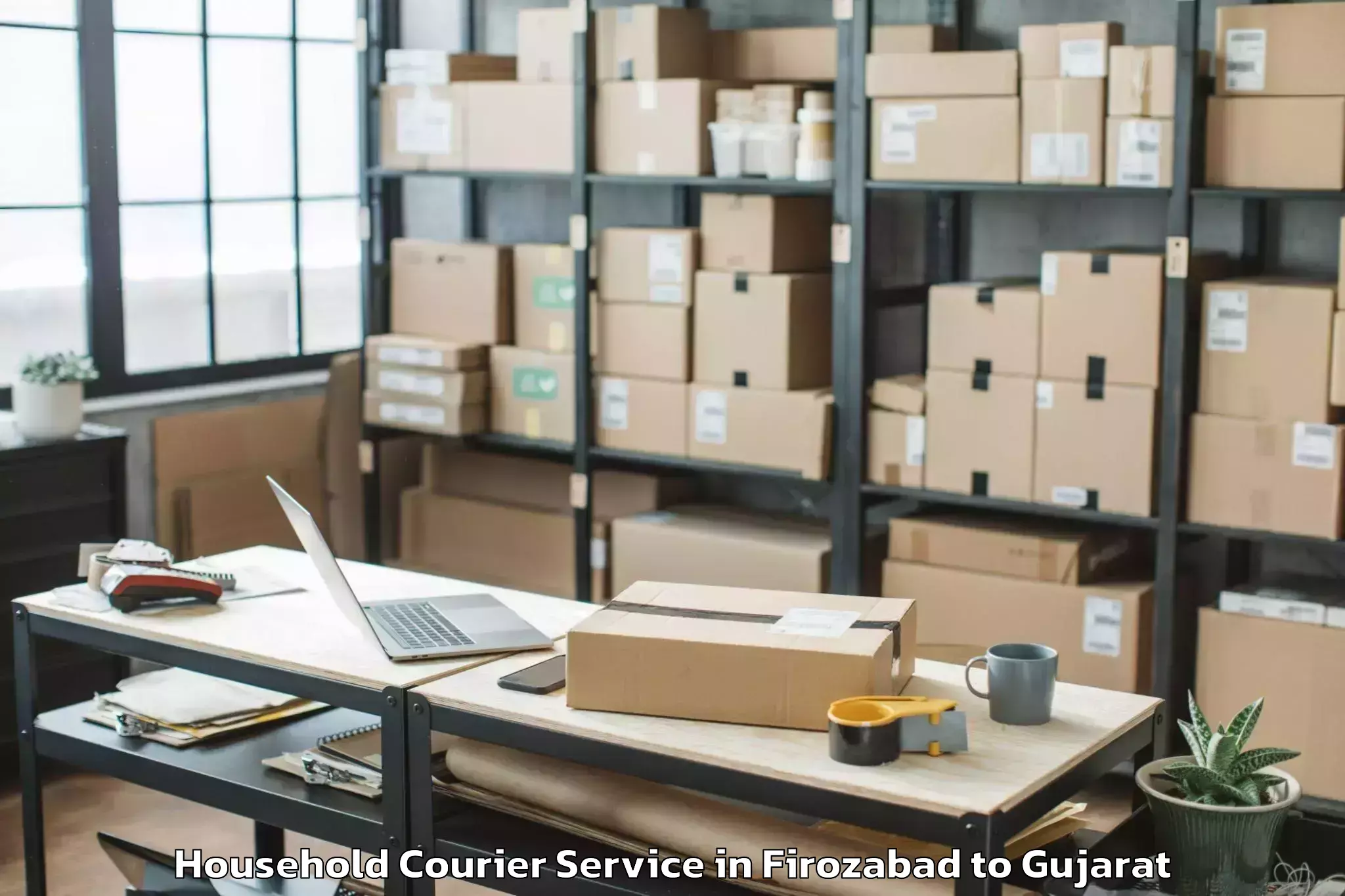 Efficient Firozabad to Dediapada Household Courier